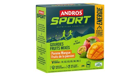 Andros sport energy appel/mango/passievrucht 4x90g