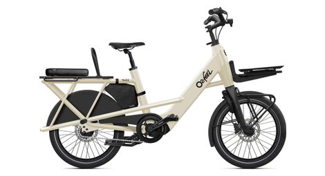 Vélo Cargo Électrique O2feel Buzz 7.1 Shimano Nexus 5V 630 Wh 20'' Beige Blanc Meringue Pack Nomad