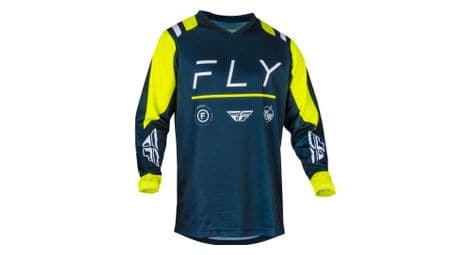 Maillot manches longues fly f 16 navy jaune fluo blanc