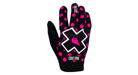 Gants longs vtt muc-off polka rose / noir