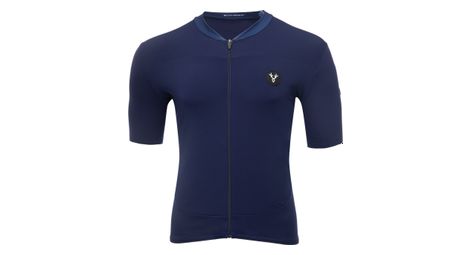 Maillot manches courtes lebram allos bleu coupe ajustee