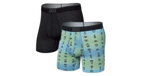 Saxx quest quick dry mesh fly boxer (pack of 2) camp ombre black/grey