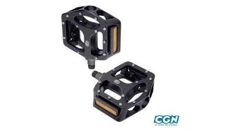 pedale bmx plateforme alu ergots demontables noir d 9/16 (pr)