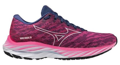 Chaussures de running femme mizuno wave rider 26 rose