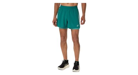 Asics road 5in 2-in-1 shorts grün herren