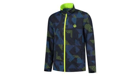 Veste running rogelli electro - homme - bleu foncé/noir/fluor