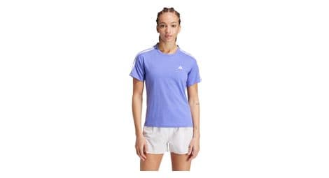 Maillot manches courtes adidas own the run 3 bandes bleu femme