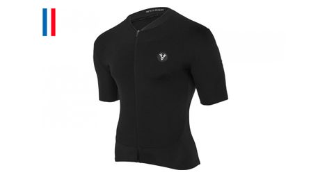 Maillot manches courtes lebram allos noir coupe ajustée