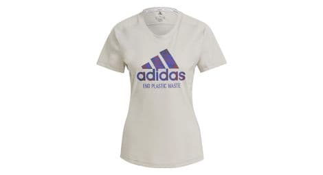 Adidas run prime blue beige women short sleeve jersey