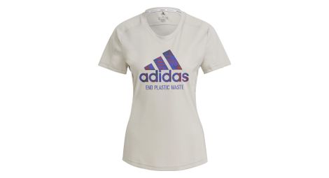 Maillot manches courtes adidas run prime blue beige femme