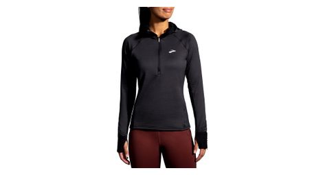 Haut a capuche thermique brooks notch thermal hoodie 2 0 noir femme