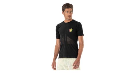 Shirt manches courtes compressport racing homme noir jaune