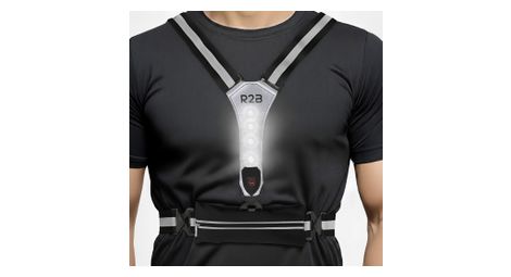 R2B Gilet de course rechargeable avec compartiment de rangement - Feux de route avant et arrière - Réfléchissant