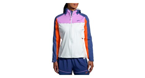 Veste impermeable brooks high point waterproof jacket bleu orange femme