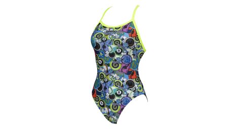 Swimsuit woman arena lightech high phantasy prints moto patches green