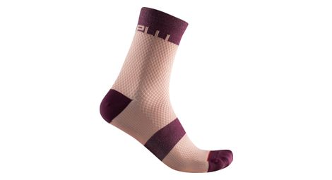 Chaussettes castelli velocissima 12 orange / bordeaux 