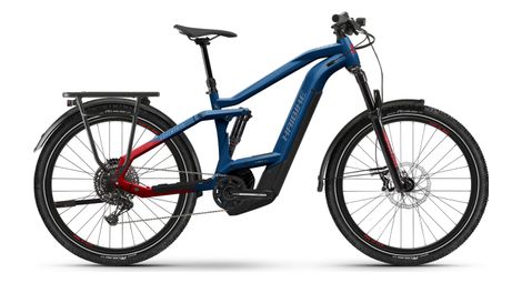 Vtt electrique tout suspendu haibike adventr fs 9 sram sx eagle 12v 625 wh 27 5 bleu rouge