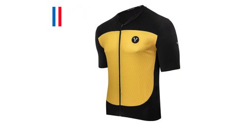 Maillot manches courtes lebram grand colombier jaune coupe ajustée