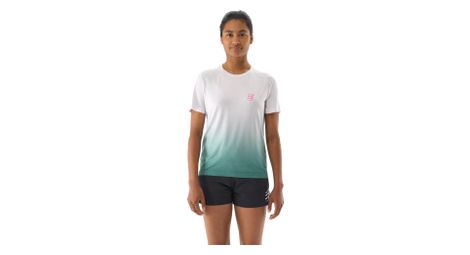 Maillot manches courtes compressport performance femme blanc / vert