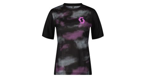 Maillot Manches Courtes Scott Trail Vertic Noir/Violet Femme