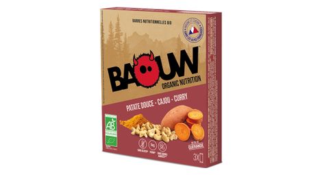 3 barres energetiques bio baouw patate douce cajou curry 25g
