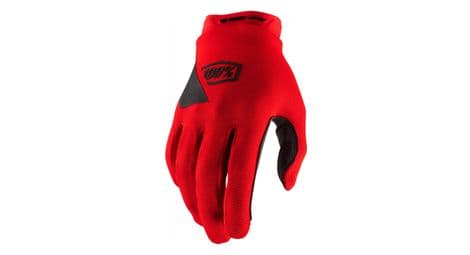 100% ridecamp red long gloves