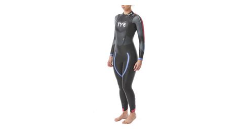 Combinaison de triathlon femme tyr hurricane cat 3 noir/rouge/bleu