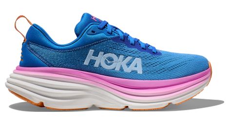 Chaussures de Running Femme Hoka Bondi 8 Bleu Orange Rose