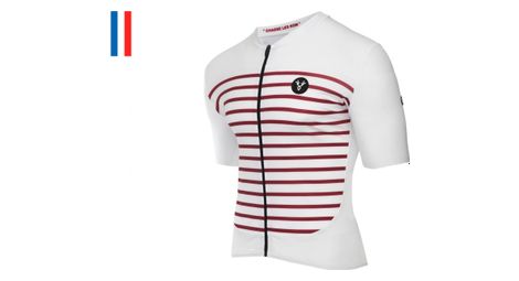 Maillot mangas cortas lebram ventoux burdeos blanco slim fit