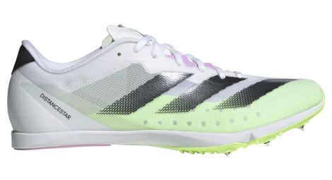 Chaussures d'athlétisme unisexe adidas performance distancestar blanc vert rose