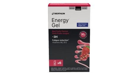 Gels énergétiques decathlon nutrition energy gel fruits rouges - 6x46g
