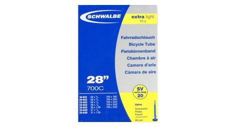 Schwalbe x-light camera d’aria 700 x 20 presta 60 mm