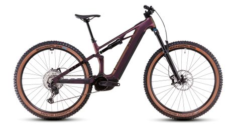 Cube stereo hybrid one44 hpc slx 800 electric full suspension mtb shimano deore xt 12s 800 wh 29'' molotov purple green 2025