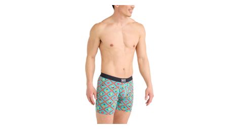 Boxer da uomo saxx ultra super soft fly pina colada plaid verde/rosso