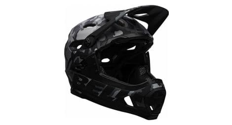 Bell super dh mips helmet with removable chinstrap black grey camo 2021