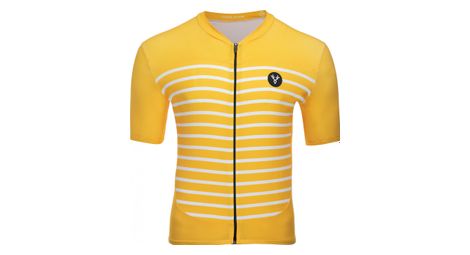 Maillot manches courtes lebram ventoux jaune coupe ajustee