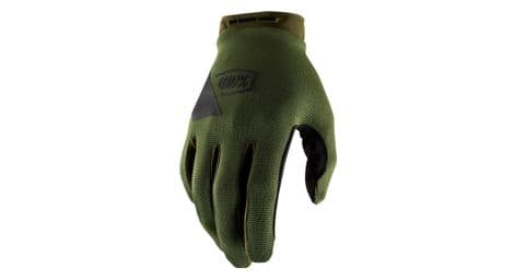 100% ridecamp fatigue long gloves / green