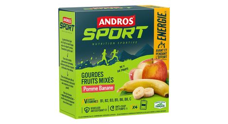 Purée énergétique andros sport energie pomme/banane 4x90g