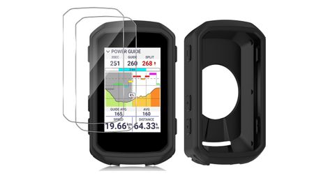 Pack protection garmin edge 850 / 550 – etui silicone + 2 verres trempés 9h