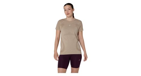 Camiseta de running Asics Road Seamless beige para mujer