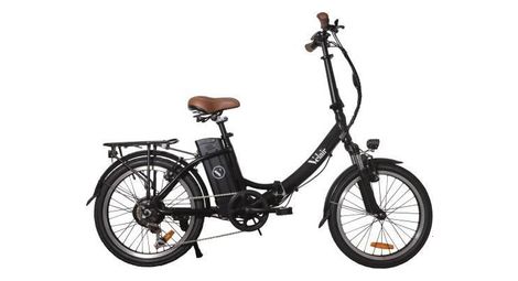 Vélo électrique pliable 20 - velair - shimano 6 vitesses - freins a patins - autonomie 60 km - cadre aluminium - noir