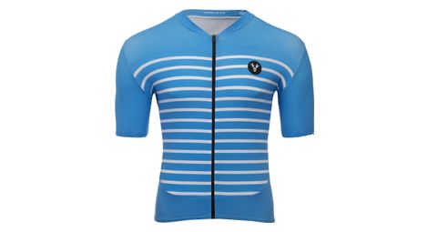 Maillot manches courtes lebram ventoux bleu azur coupe ajustee