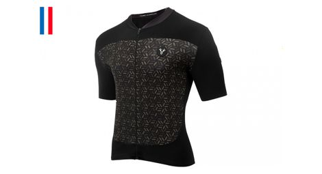 Maglia manica corta lebram croix de fer nera cachi slim fit
