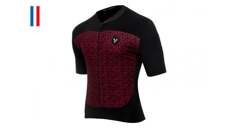 Maillot manches courtes lebram croix de fer noir bordeaux coupe ajustée