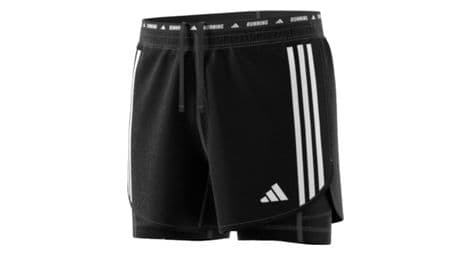 2-in-1 shorts adidas own the run schwarz herren m