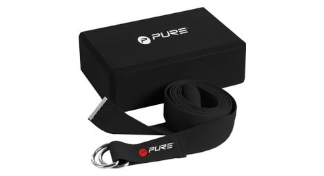 Pure2improve ensemble de bloc et sangle de yoga noir