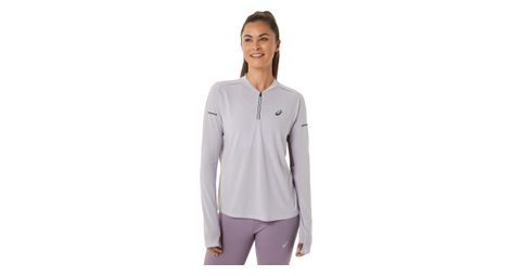 Camiseta de manga larga asics metarun purple para mujer de 1/2 cremallera xs