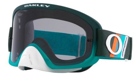 Máscara mtb oakley o-frame 2.0 pro troy lee design rayas hunter green / lentes dark grey / ref : oo7117-17