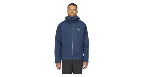 Rab downpour plus 2.0 giacca impermeabile blu l