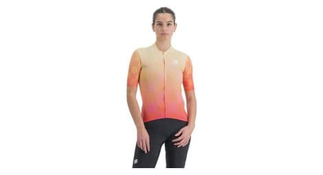 Maillot sportful rocket de manga corta para mujer naranja/amarillo s